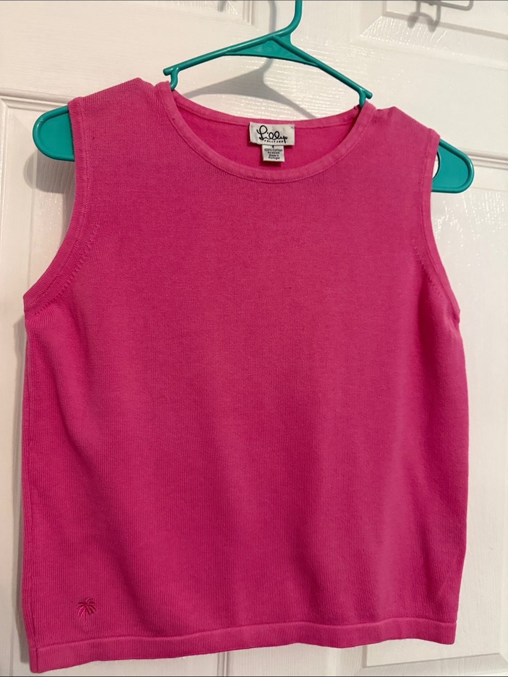 Vintage Lilly Pulitzer Bright Pink Sleeveless Shell Top size S
